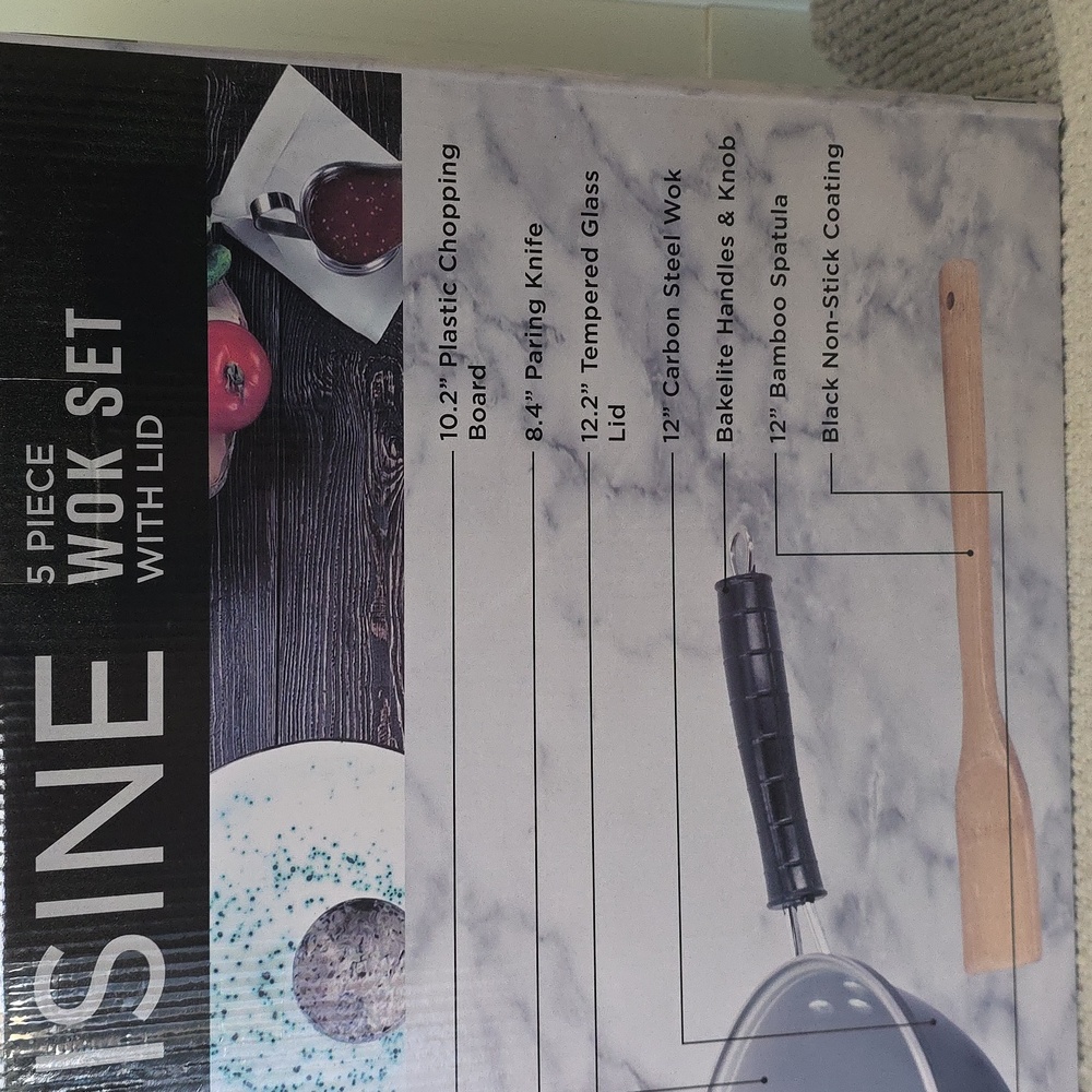 Prime Cuisine 5 Pc. Wok Set With Lid - Picture 3 of 10